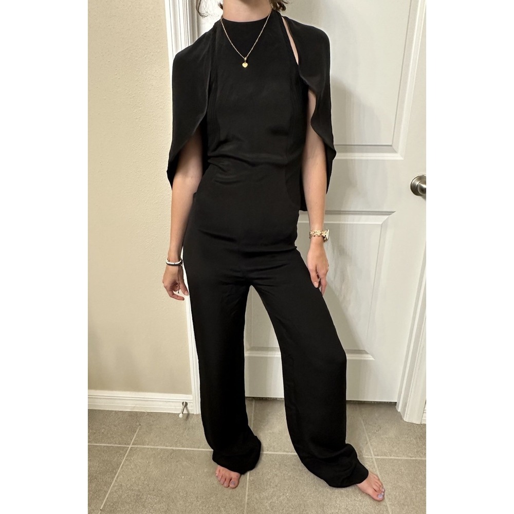 Esteban Cortazar Backless Cape MET Jumpsuit FR34 US XS Size 0 Made In France EUC